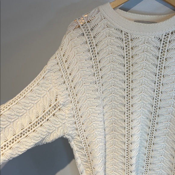 Cotton roads cream wide knit pullover sweater size Small - Picture 10 of 10